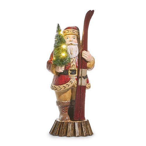 15.5" Lighted Ski Santa - Nifty Decor & More