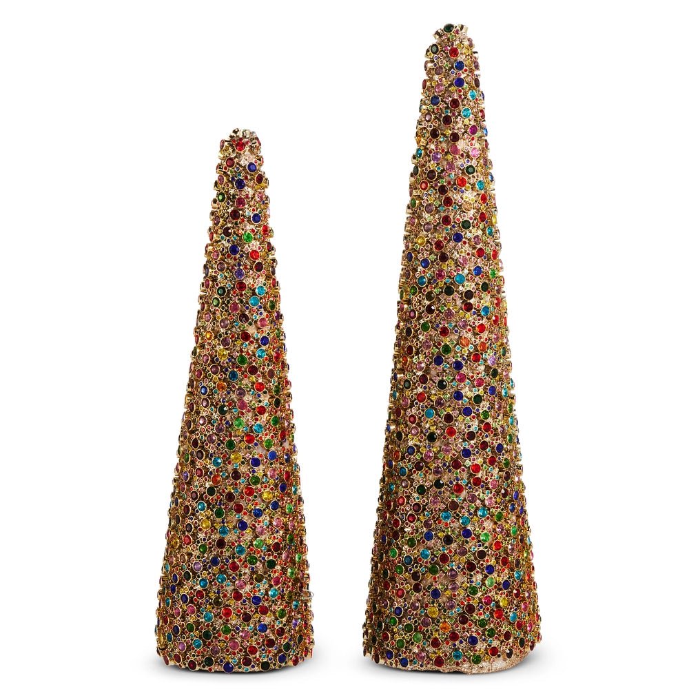 15.5" Multicolor Jewel Cones (Set of 2) - Nifty Decor & More