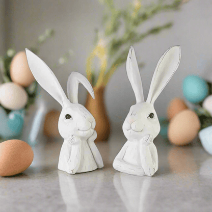 15.5" Thinking Rabbit Bust | Resin Home Decor | Unique Rabbit Sculpture for Easter & Year - Round Decor - Nifty Decor & More