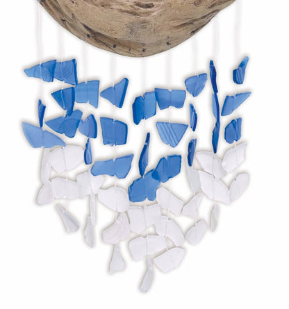 16" Bali Driftwood Boat Glass Wind Chime Decor - Nifty Decor & More