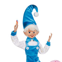 16" Posable Jolly Elf Blue