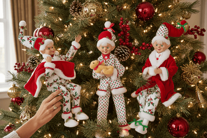 16" Pajama Party Posable Elf - Nifty Decor & More