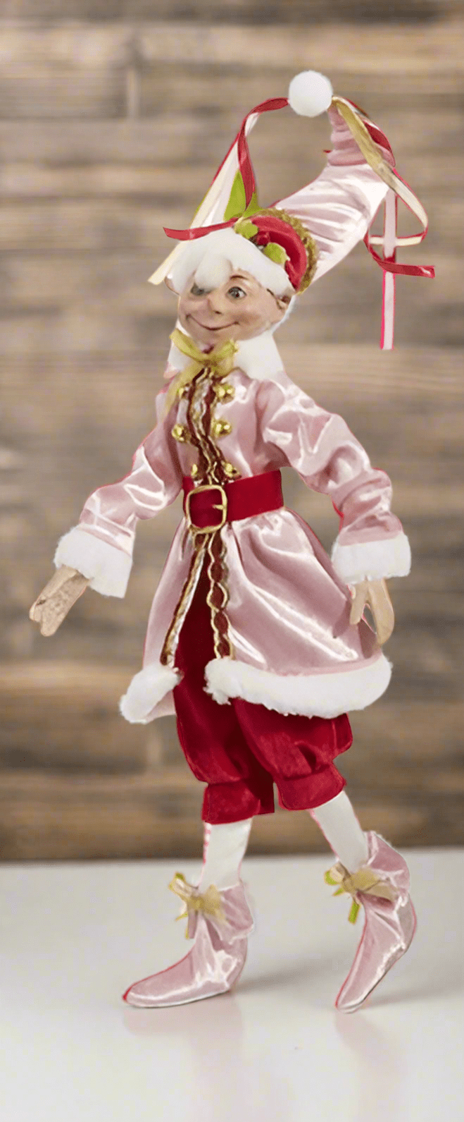 16" Pink & Red Posable Elf - Nifty Decor & More