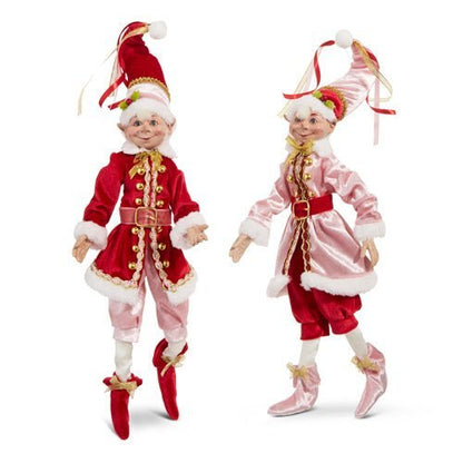 16" Pink & Red Posable Elf - Nifty Decor & More