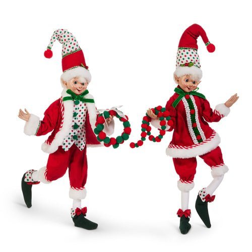 16" Polka Dot Posable Elf - Nifty Decor & More