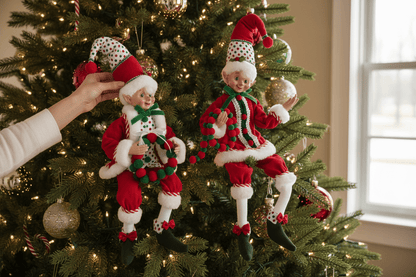 16" Polka Dot Posable Elf - Nifty Decor & More