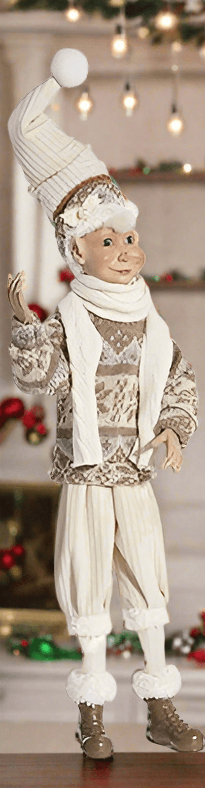 16" Posable Just Chillin Beige Elf - Nifty Decor & More