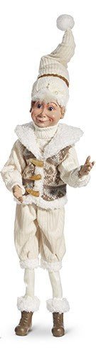 16" Posable Just Chillin Beige Elf - Nifty Decor & More