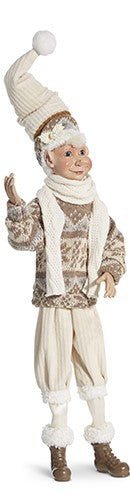 16" Posable Just Chillin Beige Elf - Nifty Decor & More