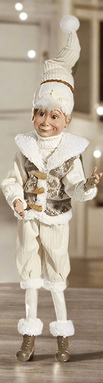 16" Posable Just Chillin Beige Elf - Nifty Decor & More