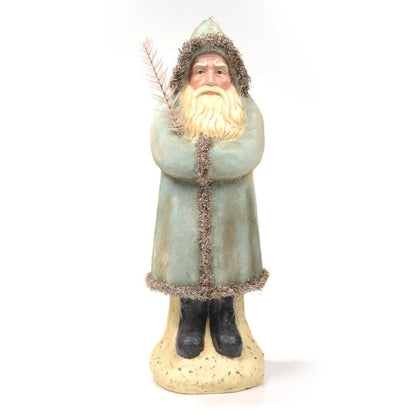 16" Soft Blue Velvet Belsnickle Santa figurine