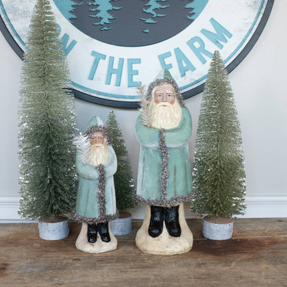 16" Soft Blue Velvet Belsnickle Santa figurine