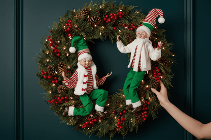 16" Striped Posable Elf - Nifty Decor & More