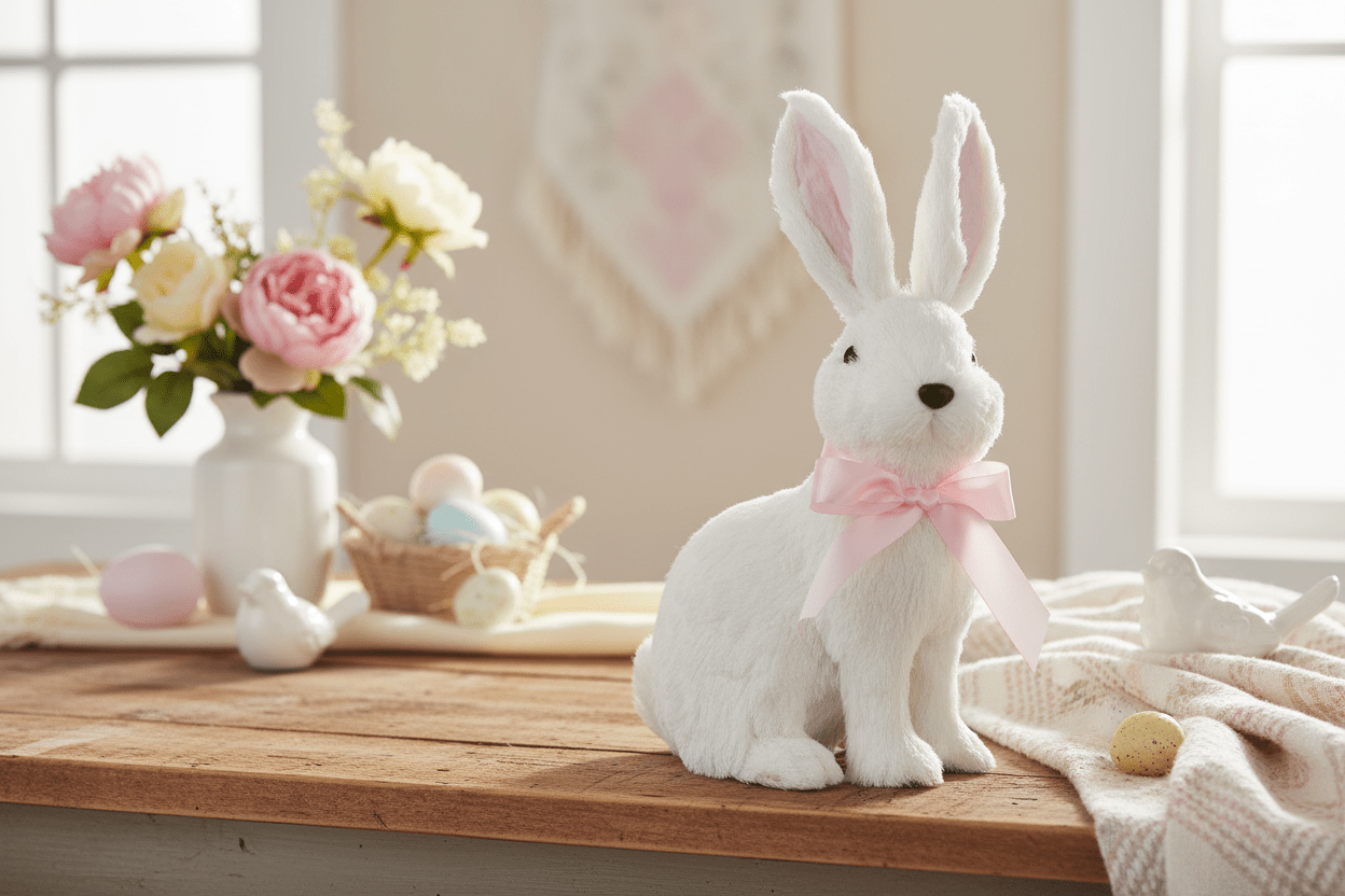 16" White Bunnies - Nifty Decor & More