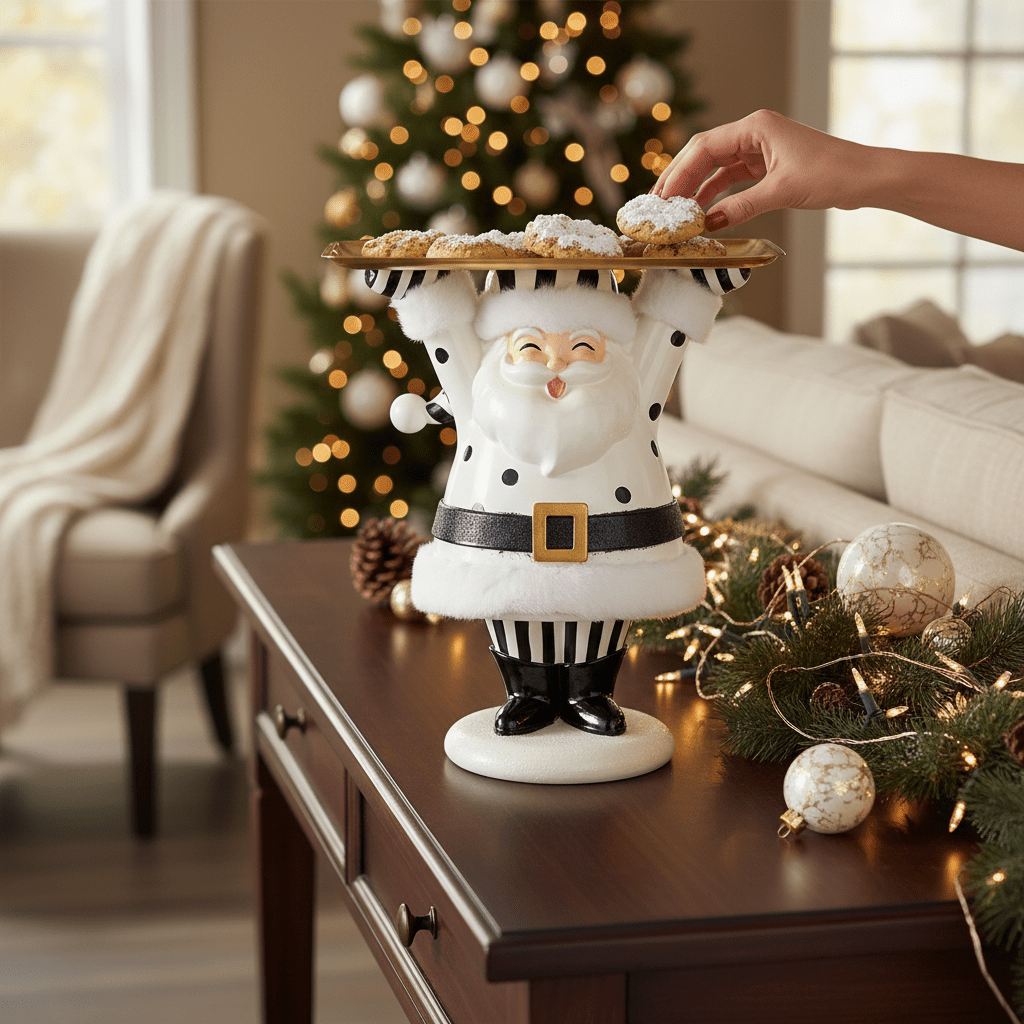16.5" Champagne Service Santa Butler - Nifty Decor & More