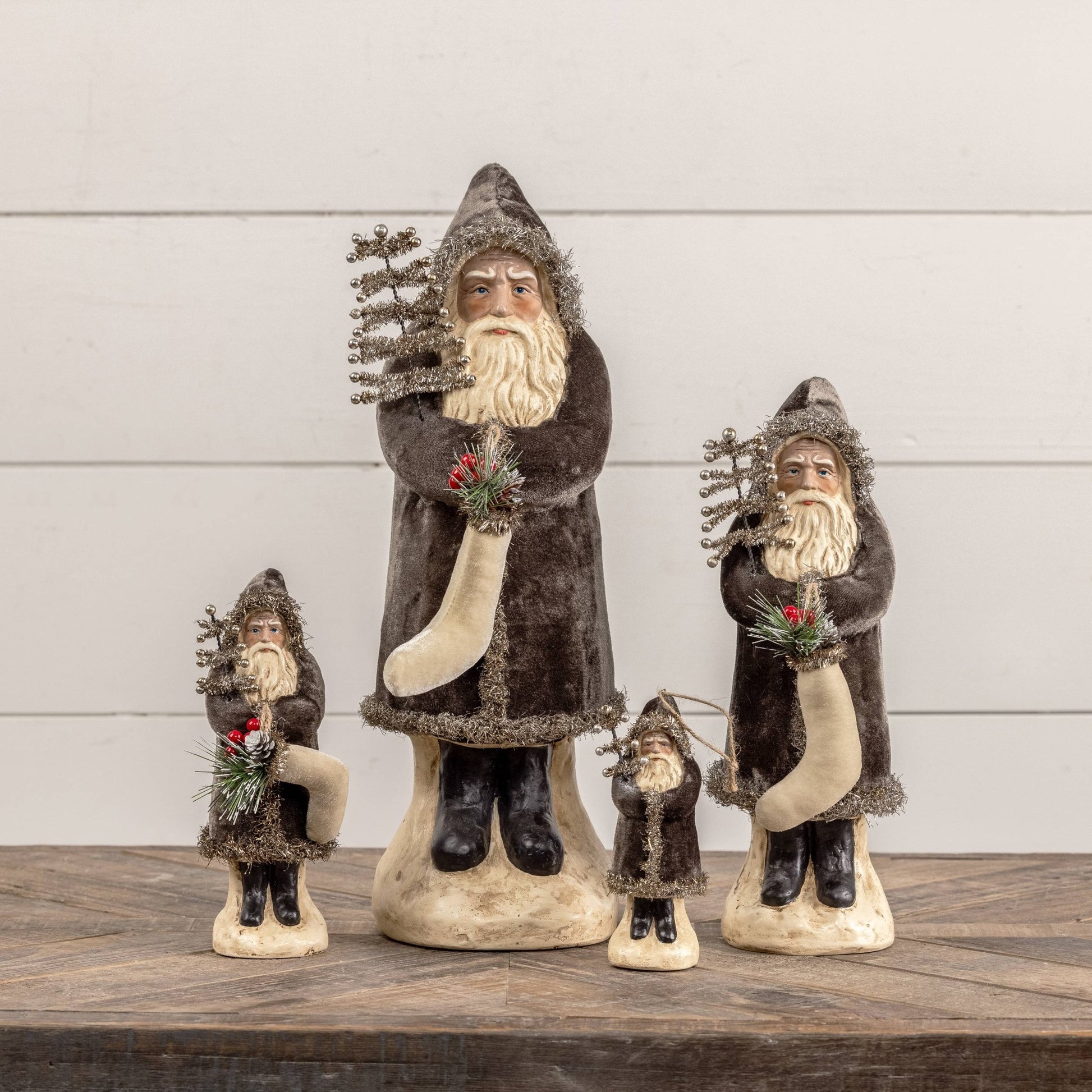 16.5" Charcoal Velvet Belsnickle - Nifty Decor & More