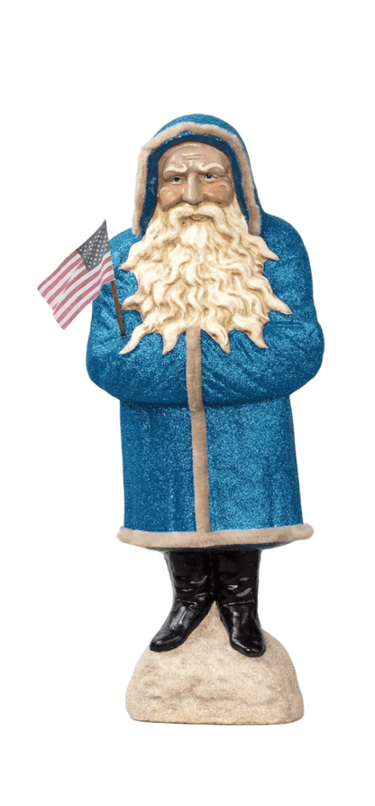 17" Blue Belsnickle w/Usa Flag - Nifty Decor & More