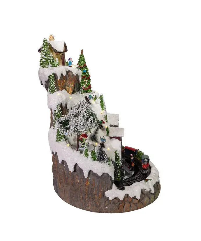 17" Musical Led Village On Mountain Tabletop - Nifty Decor & More