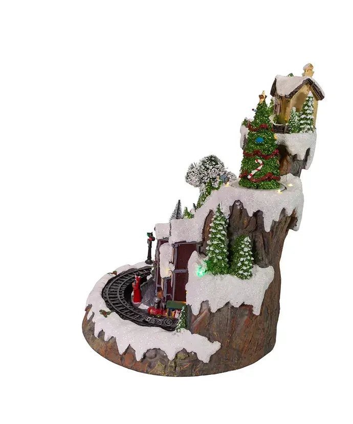 17" Musical Led Village On Mountain Tabletop - Nifty Decor & More
