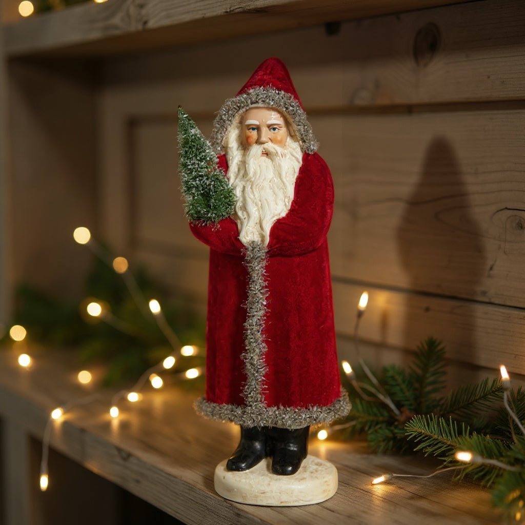 17" Red Velvet Santa - Nifty Decor & More