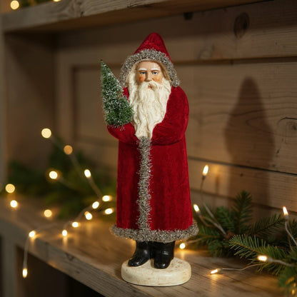 17" Red Velvet Santa - Nifty Decor & More