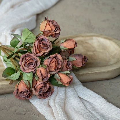 17" Sunset Dried Mini Rose Bundle - Nifty Decor & More