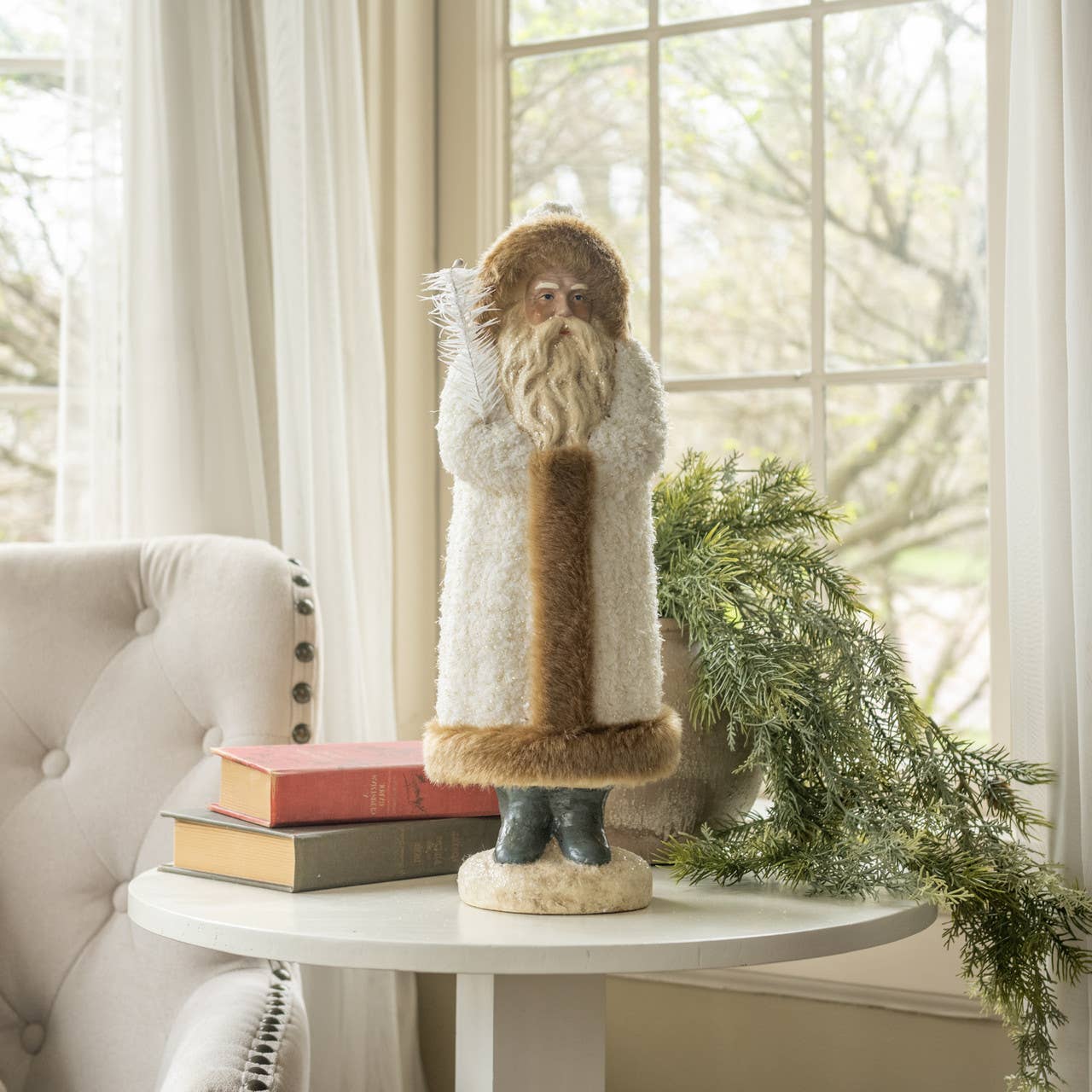 17.25" FURRY WHITE BELSNICKLE - Nifty Decor & More