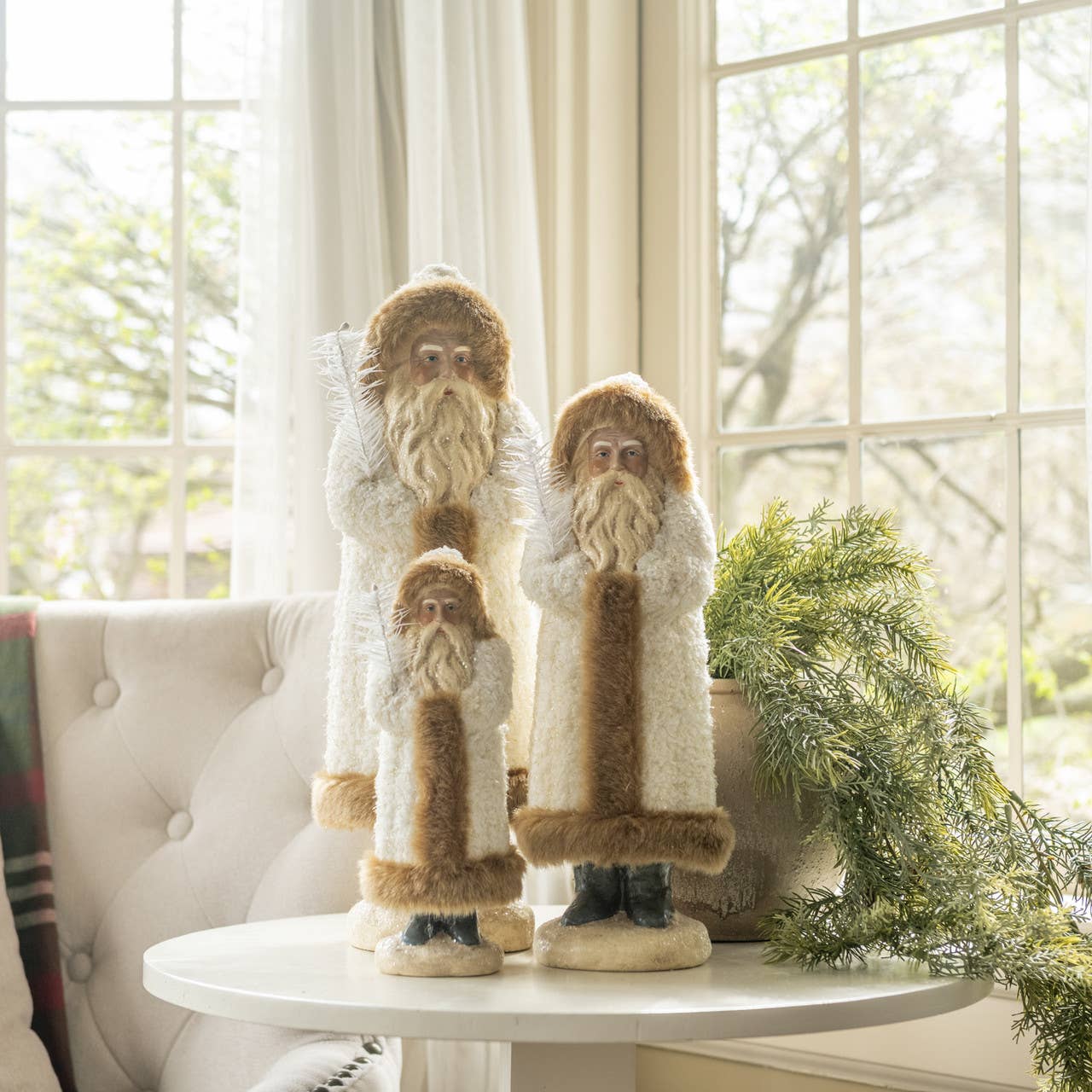 17.25" FURRY WHITE BELSNICKLE - Nifty Decor & More