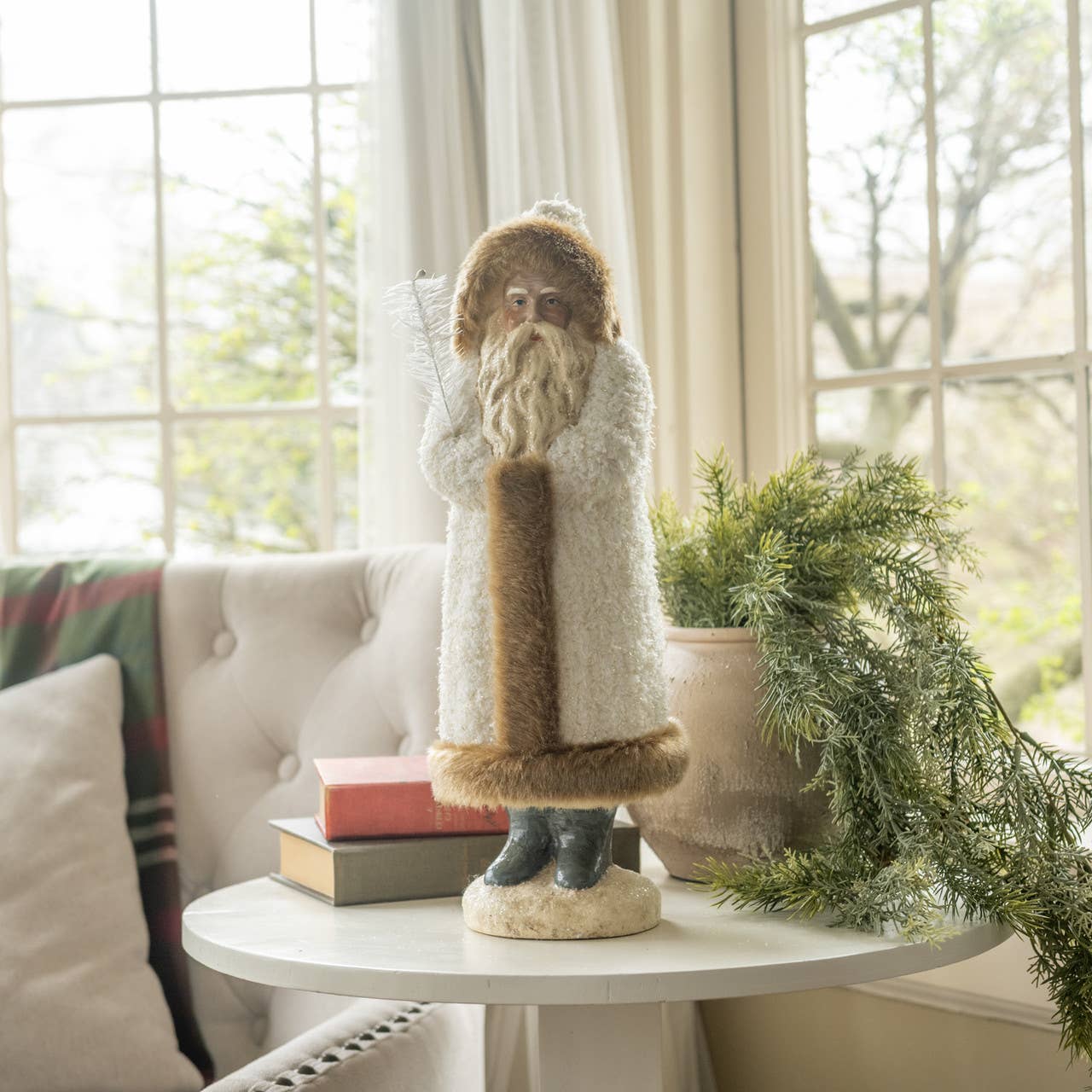 17.25" FURRY WHITE BELSNICKLE - Nifty Decor & More
