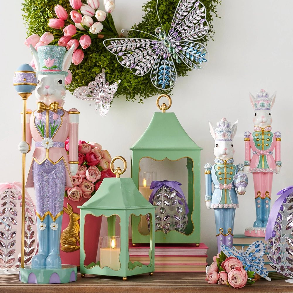 17.5" Frosted Easter Bunny Nutcracker with Egg - Nifty Decor & More