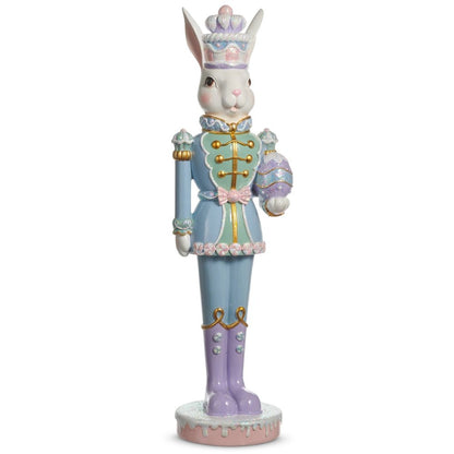 17.5" Frosted Easter Bunny Nutcracker with Egg - Nifty Decor & More