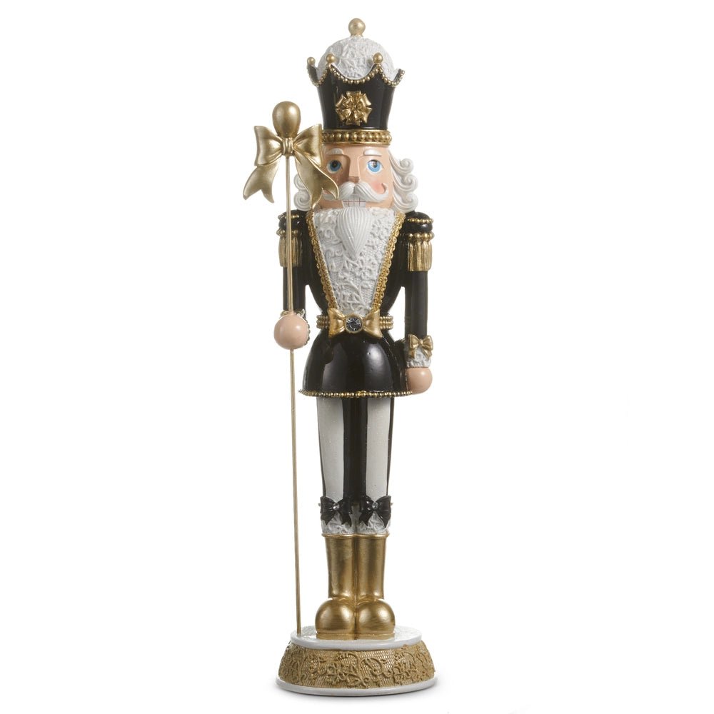 17.75" Black Bow Nutcracker - Nifty Decor & More