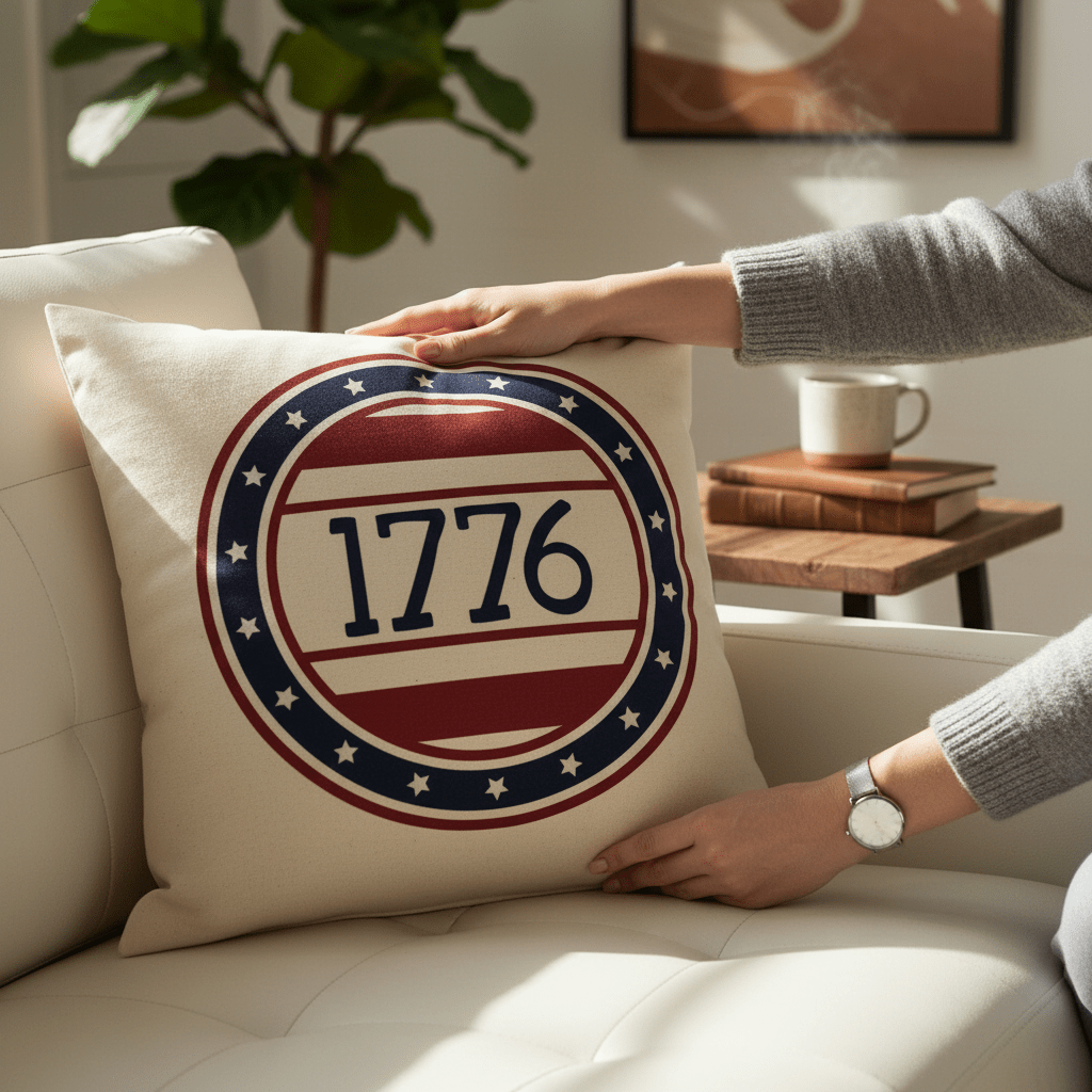 1776 Independence Day Throw Pillow, Fourth of July Accent Pillow, Seasonal Home & Holiday Gift - Nifty Decor & More