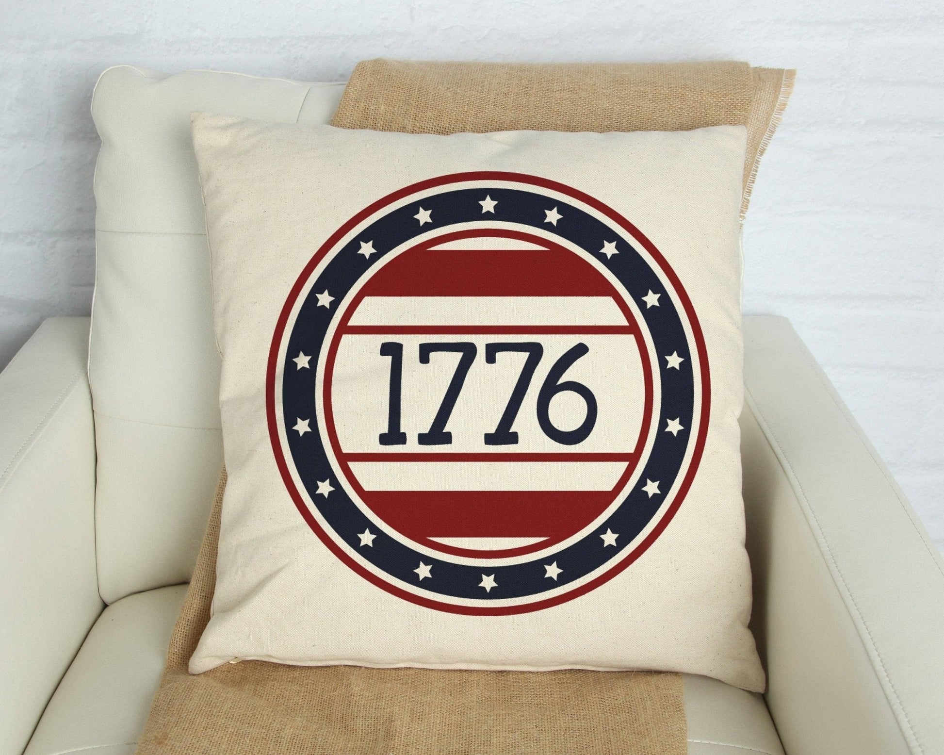 1776 Independence Day Throw Pillow, Fourth of July Accent Pillow, Seasonal Home & Holiday Gift - Nifty Decor & More