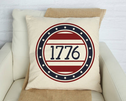 1776 Independence Day Throw Pillow, Fourth of July Accent Pillow, Seasonal Home & Holiday Gift - Nifty Decor & More