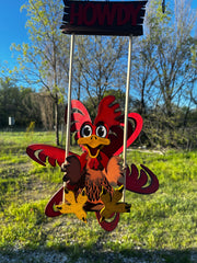 Rooster Windspinner Outdoor Decor   