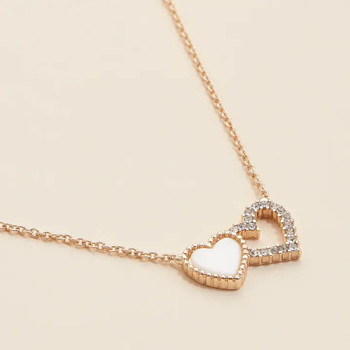Double Heart Pendant Necklace