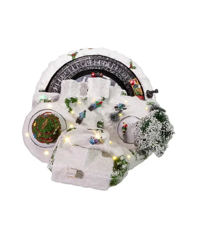 17"MUSICAL LED VILLAGE ON MTN TABLETOP - Nifty Decor & More
