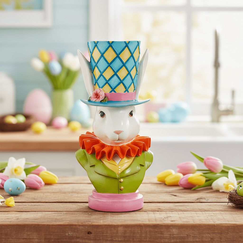 18" Bunny Top Hat Flower Pot - Nifty Decor & More