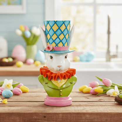 18" Bunny Top Hat Flower Pot - Nifty Decor & More