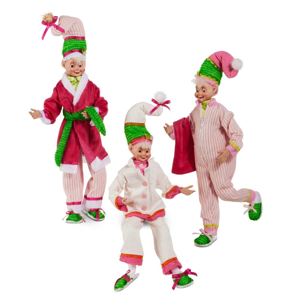 18" Neon Noel Pajama Posable Elf - Nifty Decor & More