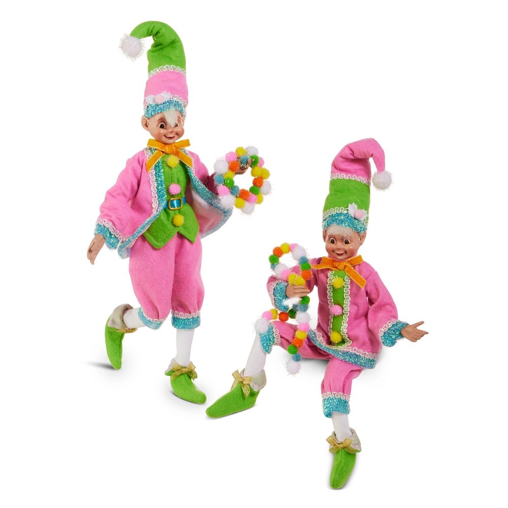 18" Neon Noel Posable Elf - Nifty Decor & More