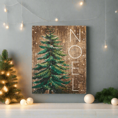 18" Noel Wood Wall Art - Vertical Rustic Christmas Sign by Jessica Mundo - Nifty Decor & More