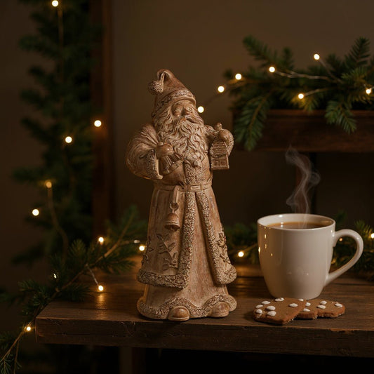 18" Whitewash Wood Look Santa