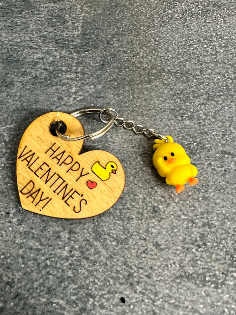Duck. Duck. Valentine  Mini Duck Keychain Happy Valentine’s Day 