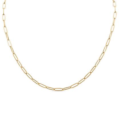 18K Gold Paperclip Chain Necklace Chain Necklace