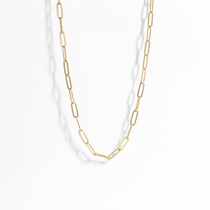 18K Gold Paperclip Chain Necklace Chain Necklace