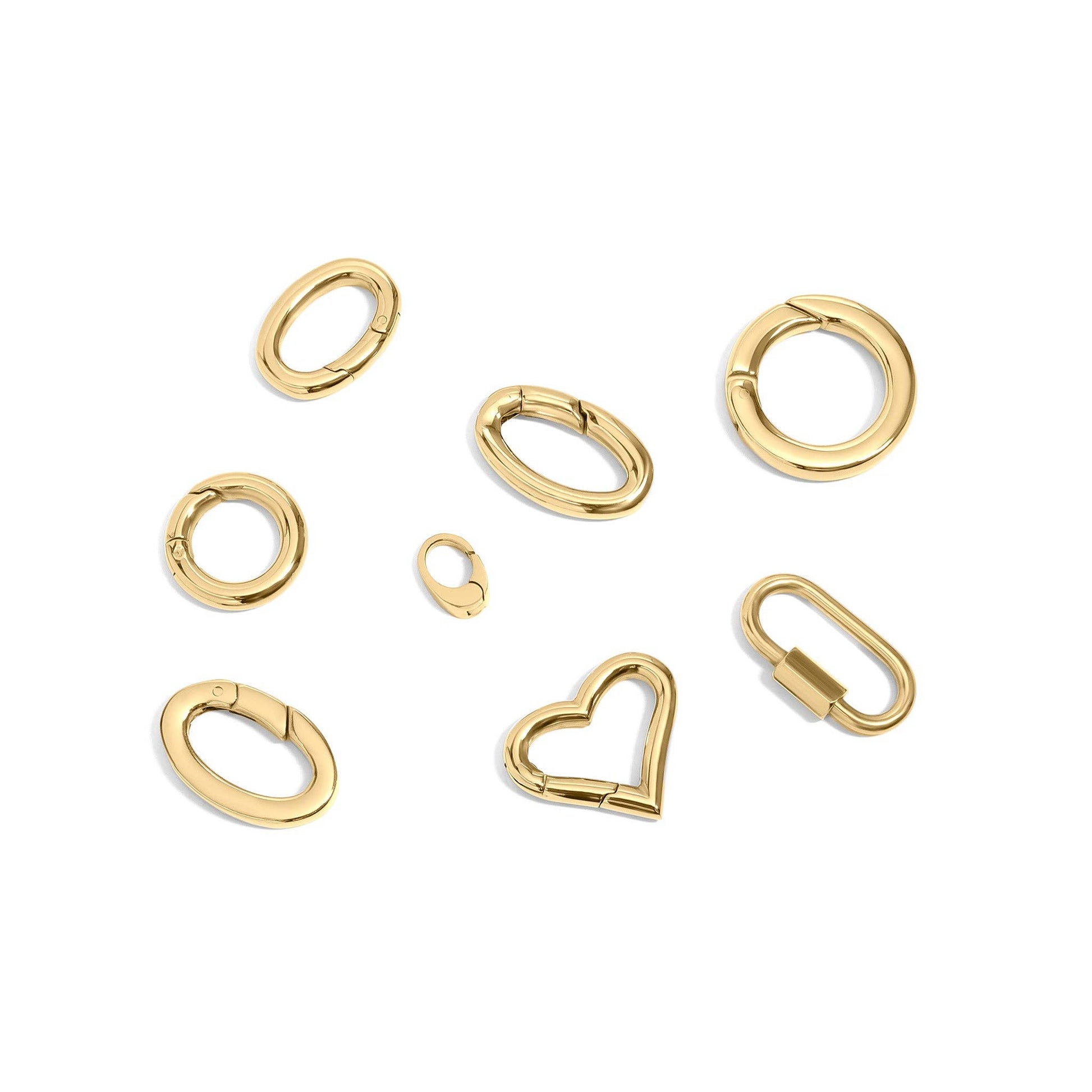 18K Gold PVD Carabiner Clasp, Durable Luxury Connector for Necklace or Bracelet, Perfect Jewelry Making Gift - Nifty Decor & More
