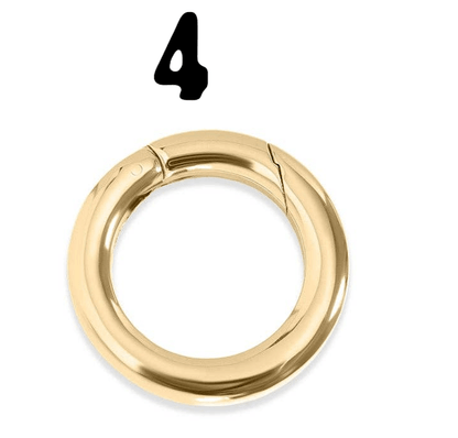 18K Gold PVD Carabiner Clasp, Durable Luxury Connector for Necklace or Bracelet, Perfect Jewelry Making Gift 4-Circle-20mm