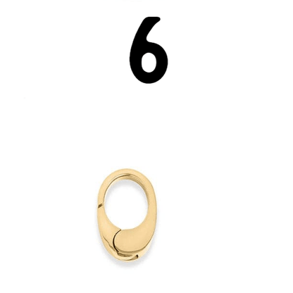 18K Gold PVD Carabiner Clasp, Durable Luxury Connector for Necklace or Bracelet, Perfect Jewelry Making Gift 6-Mini Oval-9.5mm